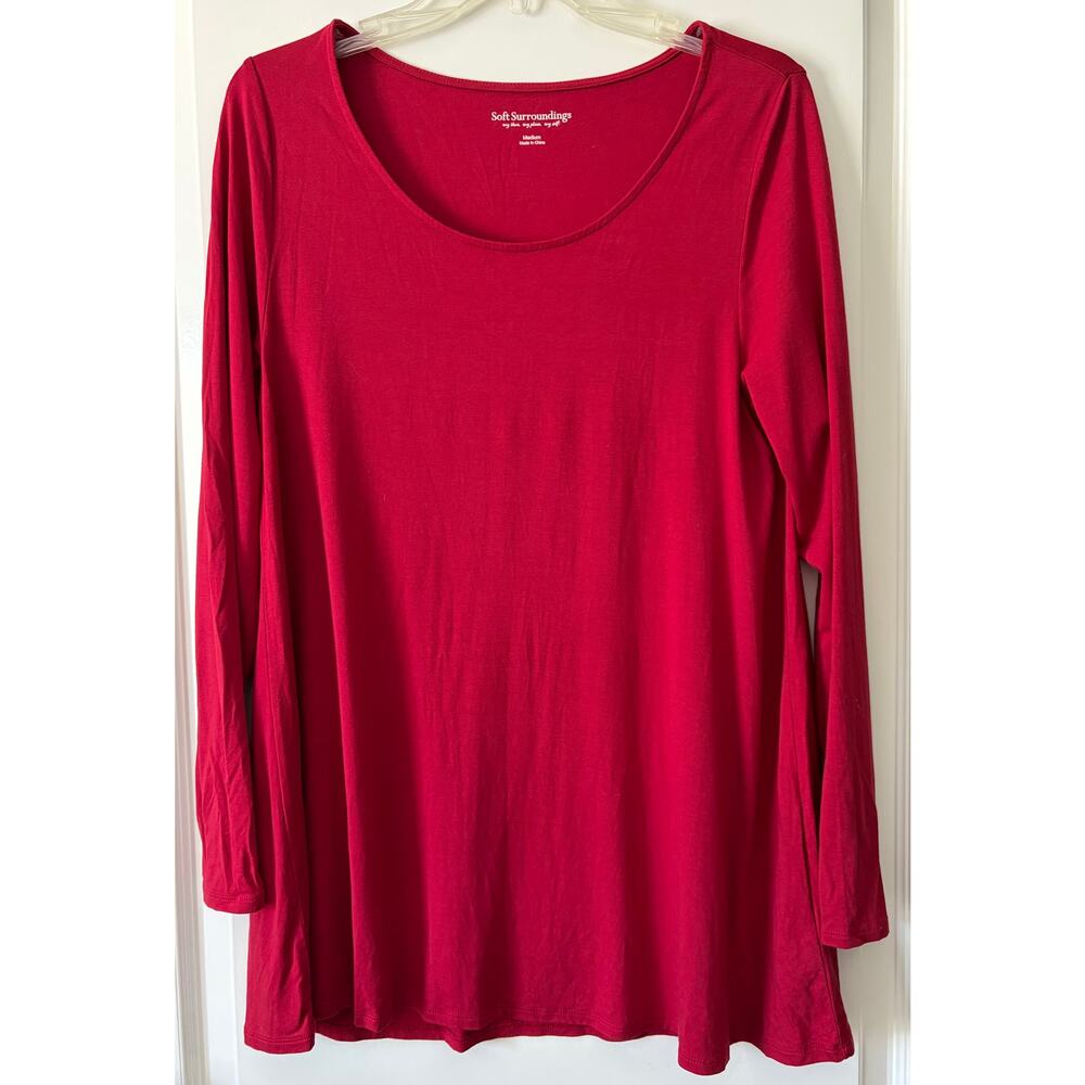 Soft Surroundings Scoop Neck Red Tunic Size M Gorgeous!